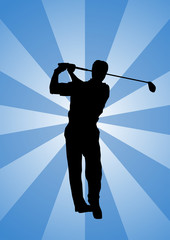 Silhouette of a Golfer Swinging Club