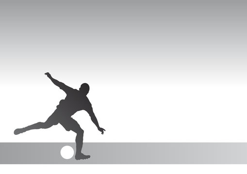 Stricker silhouette 1c - kicking a soccer ball 
