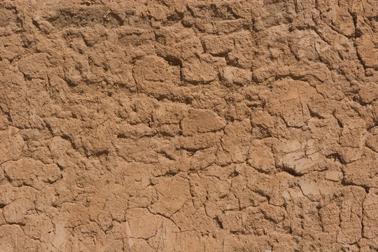 Antique Adobe Wall Close-up