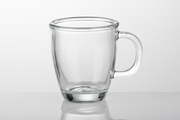 A glass cup or mug