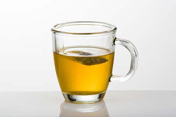 A cup of tea with tea bag