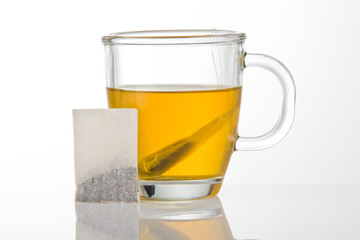 A cup of tea with tea bags