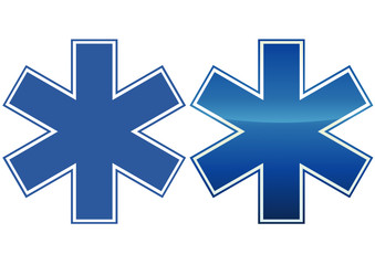 Obraz premium Symbole ambulance classique et métal (détouré)