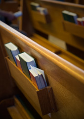Prayer books in a church
