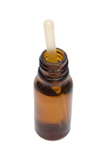 Dropper in jar isolated on white