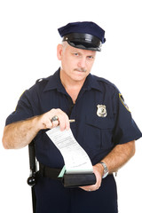 Policeman with Blank Citation