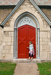 Fototapeta na wymiar Red Church Door