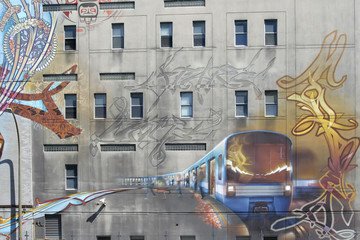 Montreal graffitti Wall.