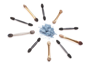 makeup applicators and eyeshadow