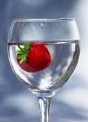 strawberry in glass