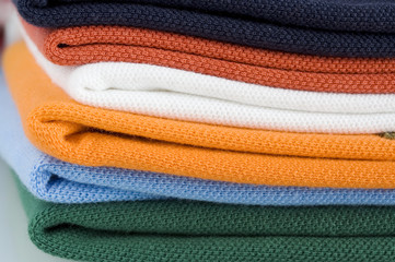 Colored polo shirt pile
