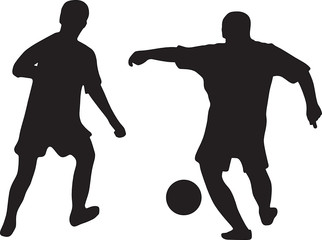 vector silhouette of football players