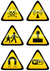 Obraz premium Collection de panneaux de danger (métal détouré)