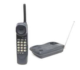 Gray cordless telephone