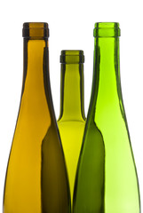 Empty Wine Bottles Isolated on White