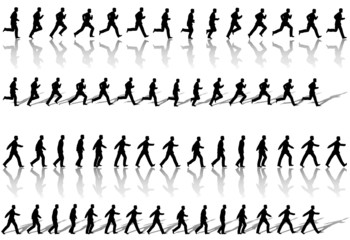 Business Man Frame Sequence Loops Run & Power Walk
