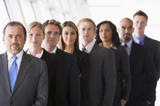 Group Of Office Staff Lined Up