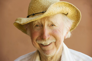 Senior Citizen Man in a Cowboy Hat