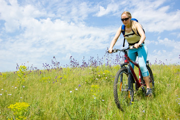 Fototapeta premium girl biking