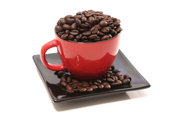 red mug and coffee