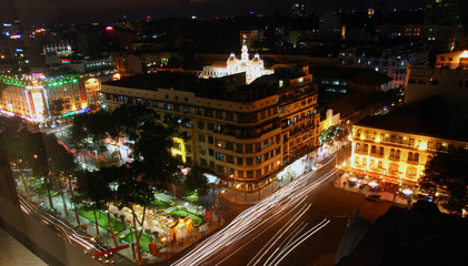 Fototapeta na wymiar Nocny widok z Sajgonu