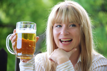 girl with beer