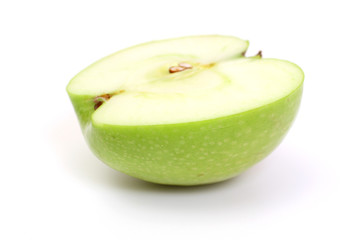 Half green apple
