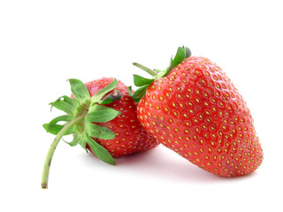 Strawberries isolated over white