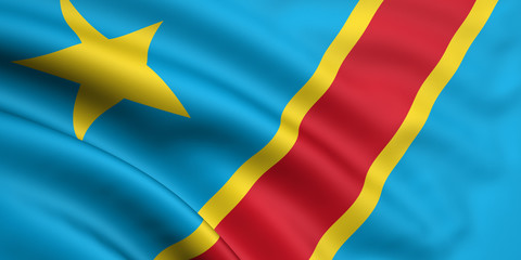 Fototapeta premium Flag Of Democratic Republic Of The Congo