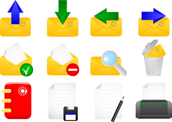 Vector illustration of e-mail icons