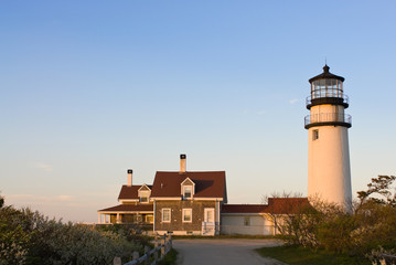 Highland lighthouse in Cape Cod, Massachusetts, USA at sunset