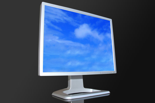 Lcd monitor with sky background