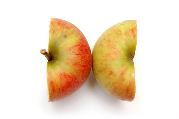 Two apple halves