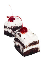 Cherry capcake isolated on white 