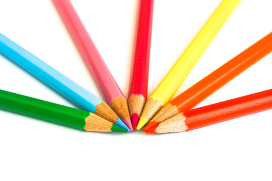 Set of pencil isolated on white background