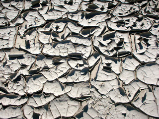 texture of river bed scorched by sun