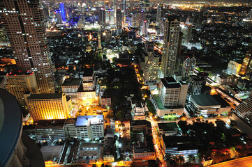 Thailand Bangkok night  city sky view