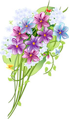Naklejka na ściany i meble Vector bouquet of spring flowers
