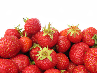 Strawberries isolated on white background