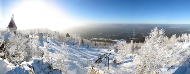 Fototapeta na wymiar Panoramic winter landscape