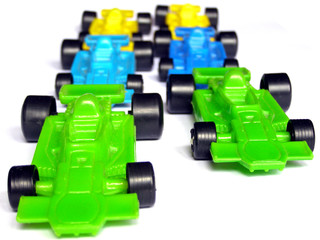 F1 Formula One cars pole position on the starting grid