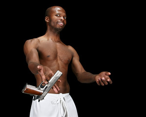 African American with gun