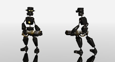 robot with guns