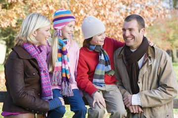 Family on autumn walk