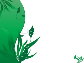 abstract floral frame with butterflies for your text