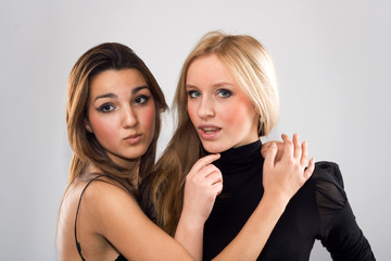 Photo-session in studio of the young girls