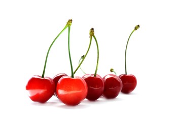 Cherries isolated on white