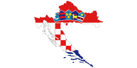 Obraz premium mapa flaga chorwacji