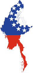 carte drapeau birmanie