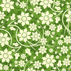 Decorative floral pattern, vector illustration 